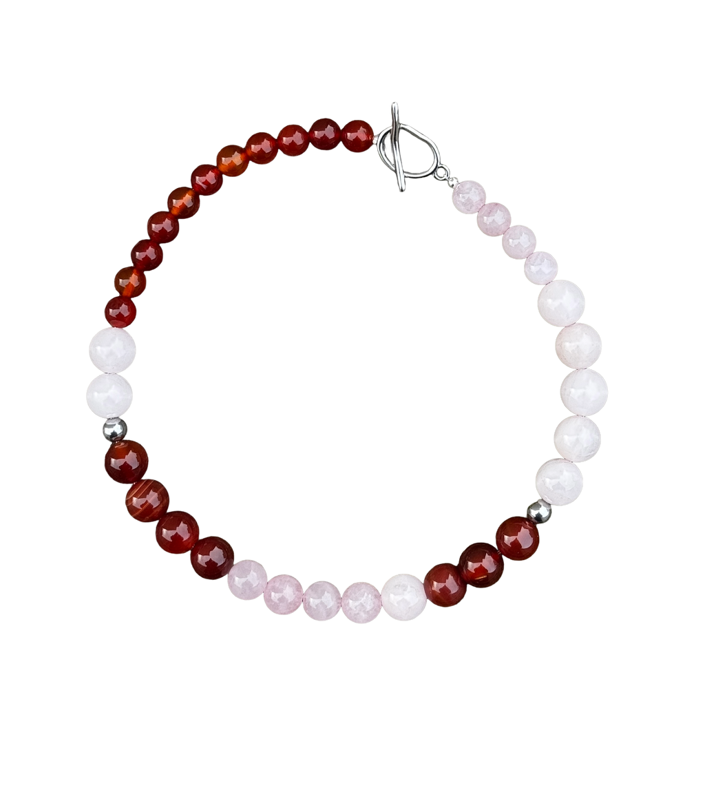 MIXED - Karneol/Rosekvarts