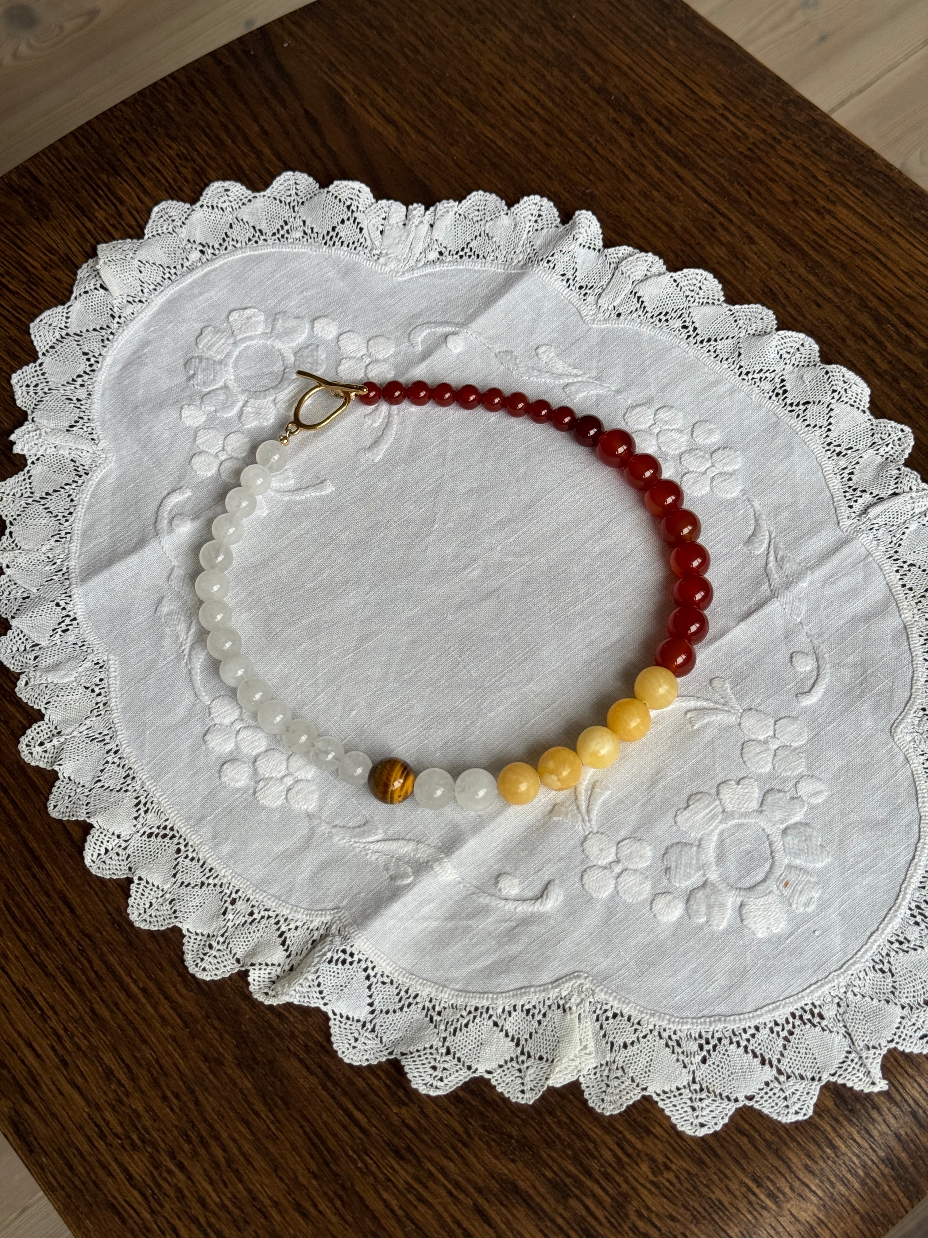 MIXED - Karneol/Hvid Kvarts