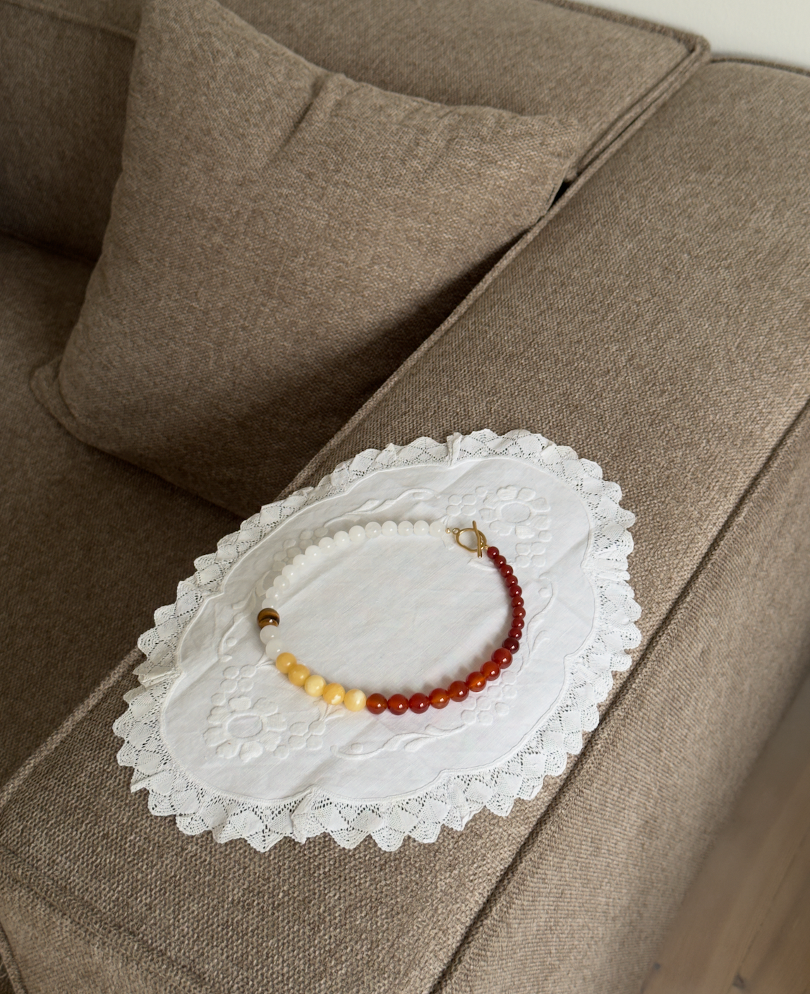 MIXED - Karneol/Hvid Kvarts