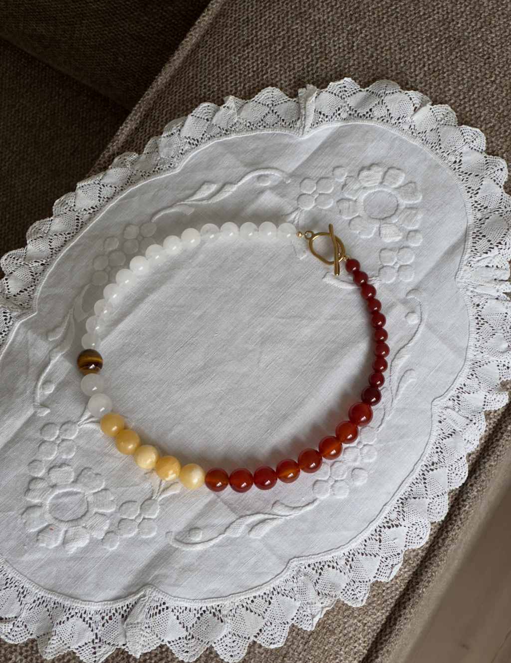 MIXED - Karneol/Hvid Kvarts