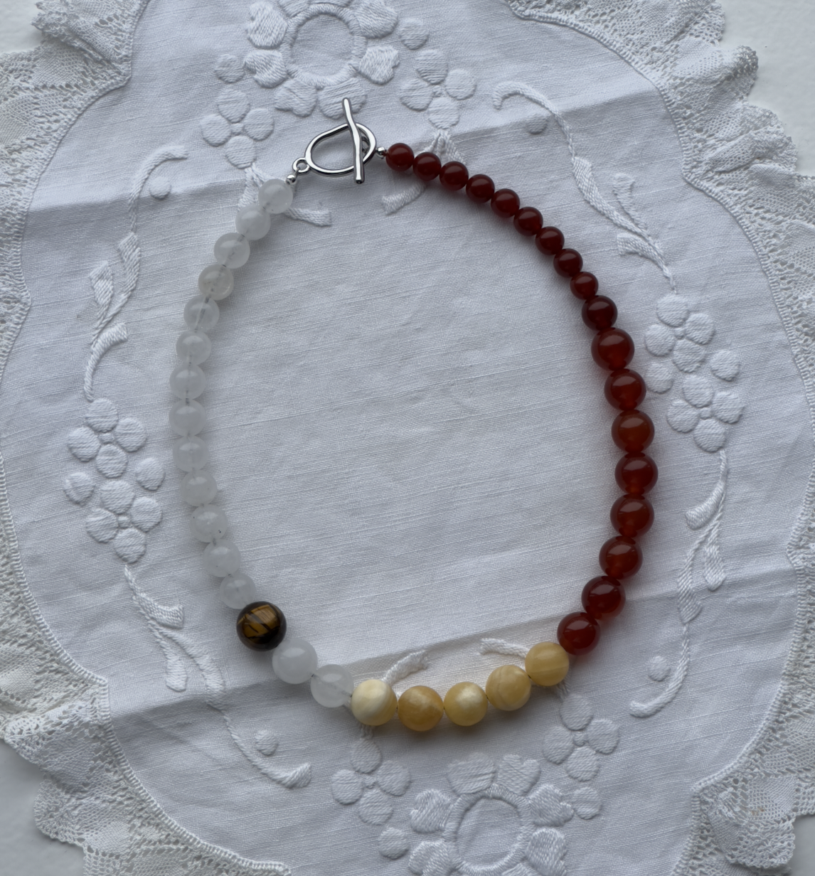 MIXED - Karneol/Hvid Kvarts